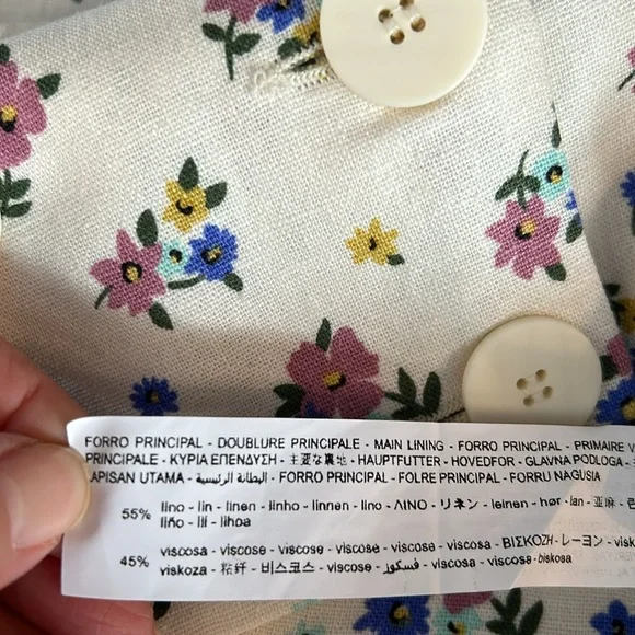 ZARA linen blend floral print cropped top size medium - Picture 13 of 13